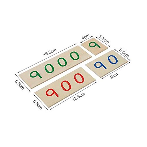 Adena Montessori Materials-Small Wooden Number Cards with Box (1-9000 ...
