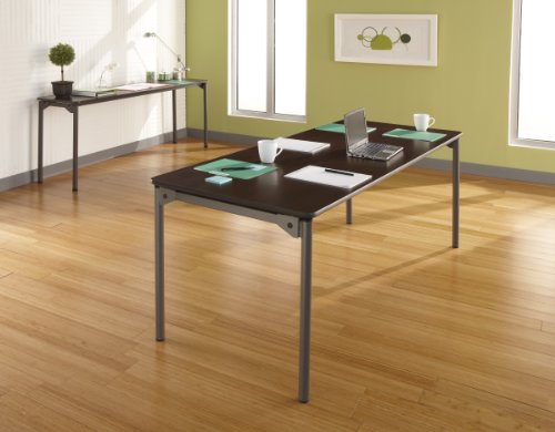 Iceberg ICE65824 Maxx Legroom Melamine Laminate Folding Table, 72" Length x 30" Width x 29-1/2" Height, Walnut
