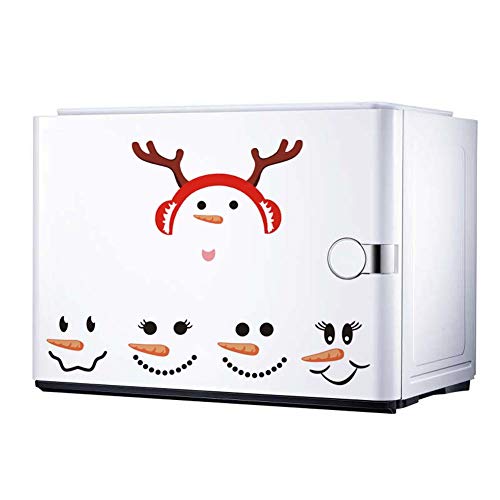 TOARTi Antlers Snowman Wall Decal, Christmas Sticker for Fridge Window Cling Decal, Vinyl Santa Claus Wall Decal,Lovely Snowman Face Art Wall Decorï¼Œ Home Decorations