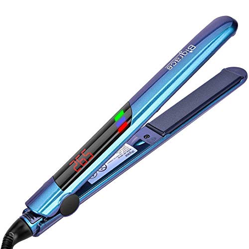 Flat Iron for Hair – Hair Straighteners with Digital Display & Dual Voltage, 10s Instant Heat, 11 Adjustable Temperature Settings, 2 in 1 Ceramic straightener for Hair Styling, Auto Shut Off,1 inch