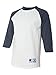 Champion Men's Raglan Baseball T-Shirt, White/Navy, Medium