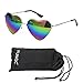 FUNOC Retro Metal Frame Heart Shaped Shape Gradient Sunglasses Eyewear