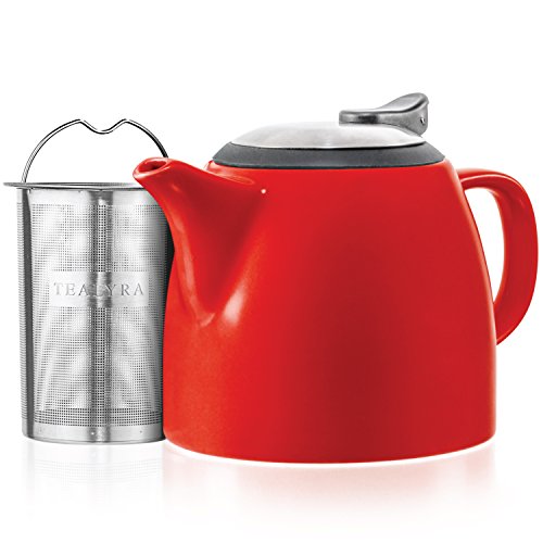 Tealyra Drago Ceramic Small Teapot Red 22oz (23 cups) With