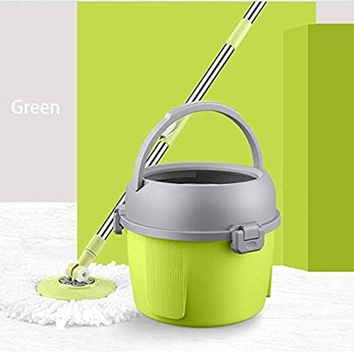 SPLY DTEM Rotary mop and removable bucket set with 4 microfiber mop pads, stainless steel 360 ° rotary floor mop for hardwood tile marble laminate (Color : 2)