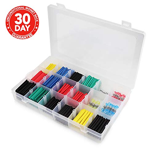Exuby 100 Solder Seal Wire Connectors and 530 Heat Shrink Tubing Bundle Pack - Professional Grade with Easy Color Coordination & Organization Box - Quick & Easy Waterproof Soldering with NO Crimping - Thumbnail 6