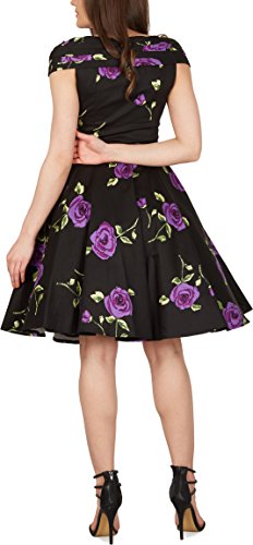 BlackButterfly Enya' Vintage Infinity Pin-up Dress (Large Purple Roses, US 4)