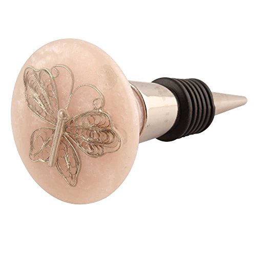 Click Here to See More Images IndianShelf Handmade Set of 3 Resin Silver Pink Butterfly Wine Bottle Stopper Sealer Beverage Bottle Cap Seals Cover Reusable for Holiday Wedding Party Christmas Gifts