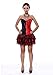 Muka Women Black Red Brocade Boned Fashion Corset Bustier Lingerie, Plus Size