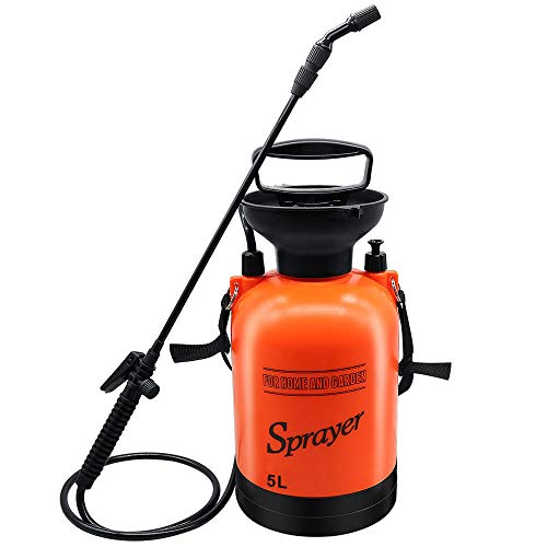 Flesser Pump Pressure Sprayer 1.3Gallon Garden Sprayer with Shoulder Strap for Herbicides