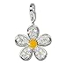 SilberDream Charm flower white Zirconia 925 Sterling Silver Pendant Lobster Clasp FC4119