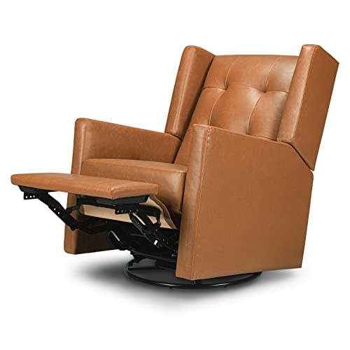 DaVinci Maddox Recliner and Swivel Glider in Vegan Tan Leather