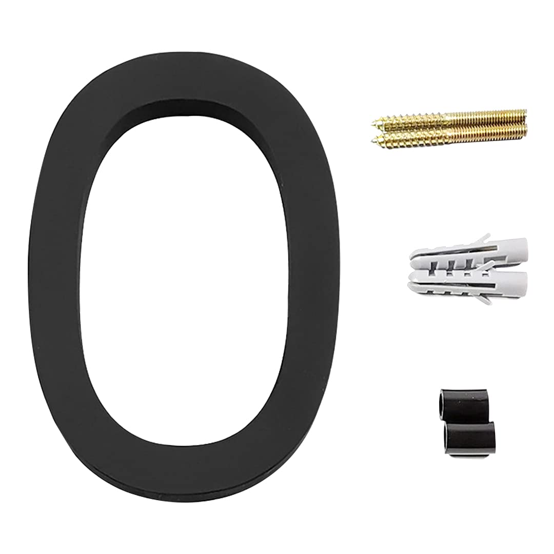 Zayookey Floating House Numbers Modern Door Adress Numbers 4.72 Inch Black Street Numbers for Mailbox Yard Home Wall Door Garage Gate with Nail Kit (Door Number 0)