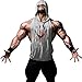 Gerlobal Higym Mens Bodybuilding Stringer Hoodie Workout Fitness Gym Tank Top Grey,Large