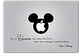Walt Disney All Our Dreams Can Come True Vinyl Decal Apple Macbook Laptop (13