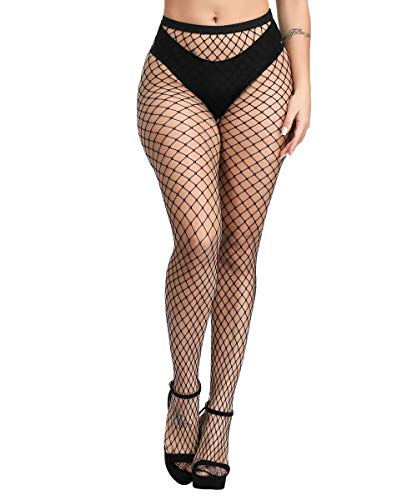 Buitifo Womens Fishnet Tights Sexy Pantyhose Thigh-High Stockings Black (Black 101) - Thumbnail 2