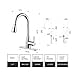 pH7 F04 1-hole or 3-holes Plastic Pull-down Kitchen Sink Faucet with Deck Plate; 1- handle Kitchen Faucet; Excellent Finish, Nylon Hose, and Docking System, Chorme
