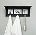 Kiera Grace Riley Floating Modern Wall Mounted Coat Shelf with 3 Metal Hooks for Home, Office, 1Pack, Black