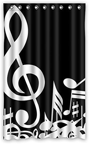 Customized Music Pattern Window Curtain 52"x84" (one piece)