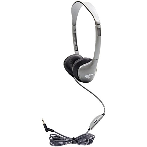 HamiltonBuhl SchoolMate On-Ear Stereo Headphone with Leatherette Cushions and in-line Volume