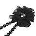 DZT1968® Baby Girl Pearl Chiffon Flower Foot Jewelry Shoes Barefoot Sandals (Black)