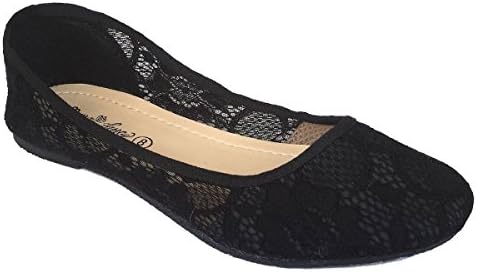 Elegant Women's New Classic Summer Fashion Crochet SLIP-ONS BLACK BALLET FLATS 8.5 , M US
