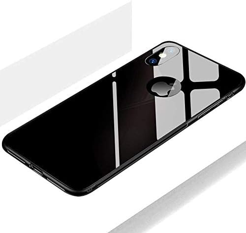 Neotronix - Luxurious Toughened Glass Shockproof TPU Bumper Back Case Cover for iPhone Xs/X (Black)