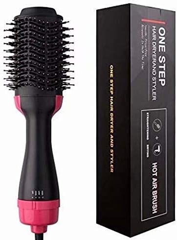 Hair Dryer Brush, ELLASSAY Dry & Straighten & Curl in One Step Hair Dryer and Volumizer, Smooth Frizz with Ionic Technology