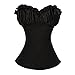 Women's Lace Up Boned Bustier Wedding Top Burlesque Corset Bustier Frawirshau
