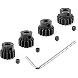Hobbypark Metal Steel Mod 1 Pinion Gear Set 5mm Shaft Hole 13T 14T 15T 16T Motor Gears Kit for RC Car (4-Pack)