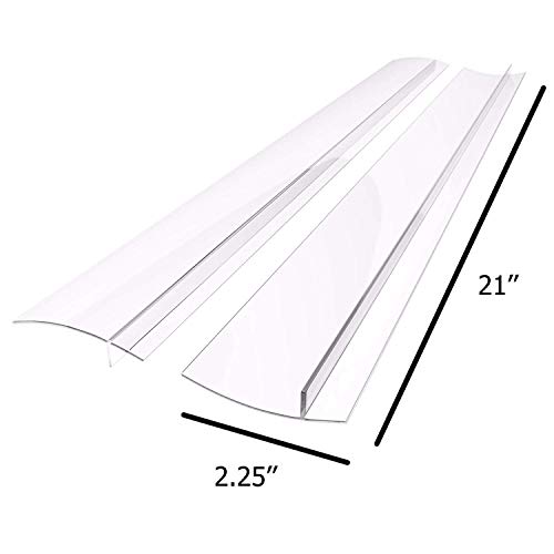 Stove Counter Gap Cover Songway Gap Filler Seals Spills/ 21 inch Silicone Gap Cover/for Countertop, Stove, Oven, Washer, Dryer, Kitchen Appliances, Set of 2 (Translucent White)