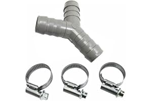 First4Spares Universal Dishwasher Pipe Tube Y Piece Drain Hose Connector And Clips Kit 19Mm