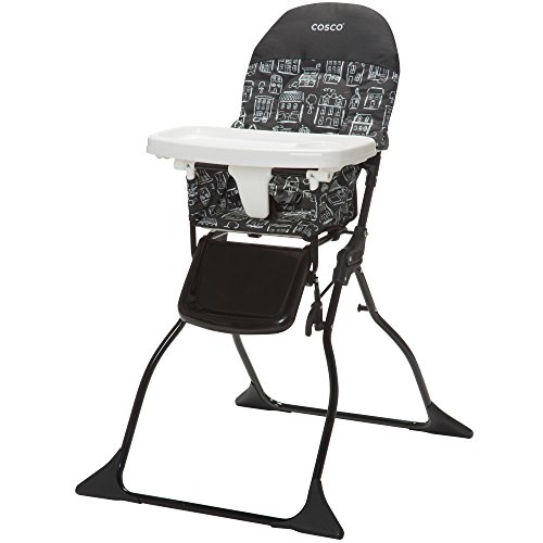 Cosco Simple Fold Full Size High Chair With Adjustable Tray, 28.5x23