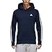 adidas Men's Essentials 3-Stripe Pullover Hoodie, Collegiate Navy/White, Medium