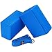 Veda Yoga Foam Blocks (Set of 2) Plus Strap with Metal D-Ring - Standard Studio Size 9