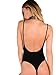 DIDK Women's Spaghetti Strap Armhole Plain Backless Bodysuit Black M