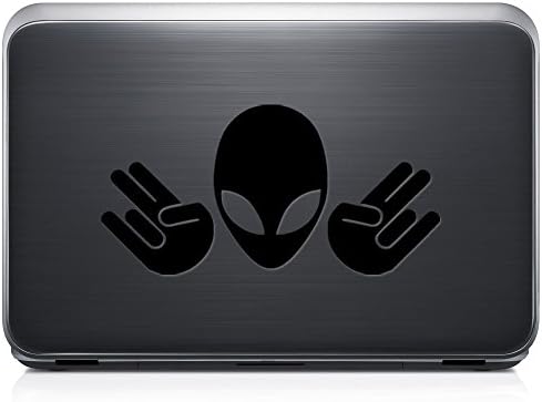 Alien Shocker Japanese JDM PERMANENT Vinyl Decal Sticker For Laptop Tablet Helmet Windows Wall Decor Car Truck Motorcycle - Size (10 Inch / 25 Cm Wide) - Color (Gloss White)