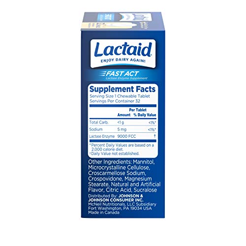 Lactaid Fast Act Lactose Intolerance Relief Chewables with Lactase