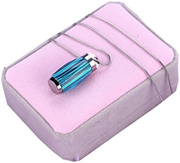 Anti-leak High Class gem-titanium Aromatherapy Essential Oil perfume Diffuser Necklace Pendant,Hypo-allergenic true titanium material(Blue with cycles)