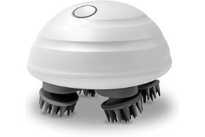 CHLOVOE Electric Head Massager, Portable Handheld Waterproof Scalp Massager with 4 Kneading Heads and 100 Nodes for Body Rela