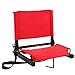 Ohuhu Stadium Chairs/Stadium Seats Bleacher Seats with Bungee Cord Cushion and Comfortable Backrest, Red