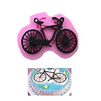 1pc Cute Bicycle Bike Shape Silicone Mold for DIY Jelly Shots Fondant Cupcake Cake Topper Decoration Desserts Ice Cube Candy Soap Mould Gum Paste Chocolate Pudding Crystal Handmade Ice Cream