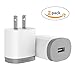 VOJO (2 Pack) 12W 2.4A USB Wall Charger Adaptive Fast Charging Power Adapter Universal AC Plug DOT [Grey] (GOOD FOR IPAD & DON’T SUPPORT QUALCOMM QUICK CHARGE)