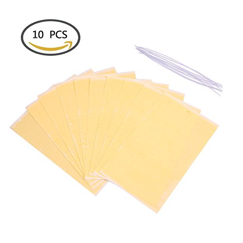 Purture®15 x 25cm 10 PCS Double Sided Yellow Sticky Fly Traps Paper Stickers for Aphids, Whiteflies ,Fungus Gnats, Leaf Miners Purture®15 x 25cm 10 PCS Double Sided Yellow Sticky Fly Traps Paper Stickers for Aphids, Whiteflies ,Fungus Gnats, Leaf Miners