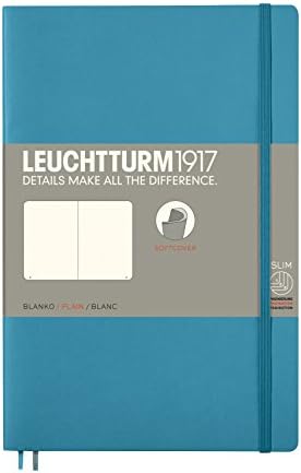 LEUCHTTURM1917 (358316) Notebook Paperback (B6+), Softcover, 123 Numbered Pages, Plain, Nordic Blue