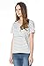Bearsland Maternity Women's Striped Short Sleeves Maternity Nursing Top gray/white,Graywhite,Large