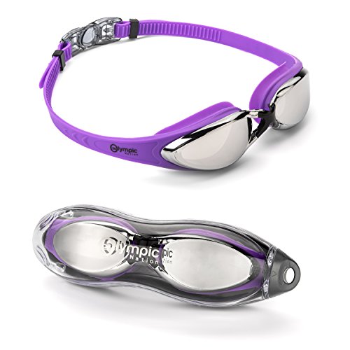 Olympic Nation Pro Swim Goggles Purple with Mirrored Lenses Buy