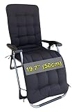 Four Seasons BeiJiaEr Series (Cushion ONLY) Regular Cushion ONLY with Hood for Zero Gravity Chair Lounge Recliner Rocking (for Chair Seat Width: 19.7") Garden Patio Seat Cushion Pad Mat (Black)