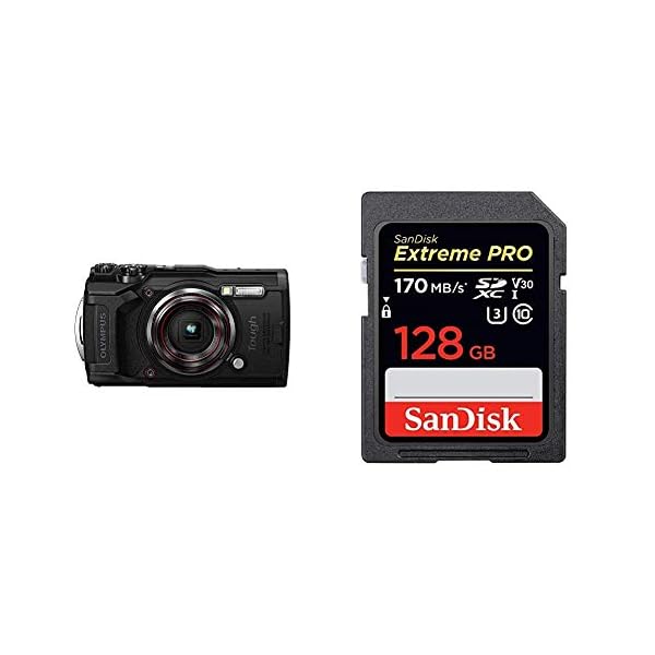 Olympus Tough TG-6 Actionkamera, 12 Megapixel Sensor, Digitale Bildstabilisierung, 4X-Weitwinkel-Zoom, 4k-Video, 120fps…