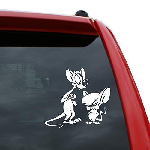 Pinky and The Brain Vinyl Decal Sticker | Color: White | 5