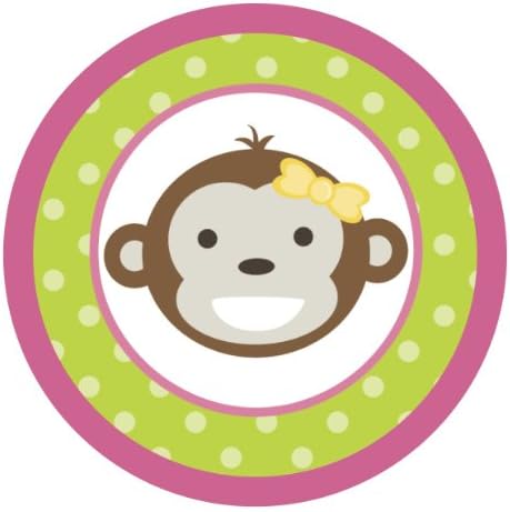 Mod Monkey Girl (Pink & Green) Edible Cake Topper Decoration